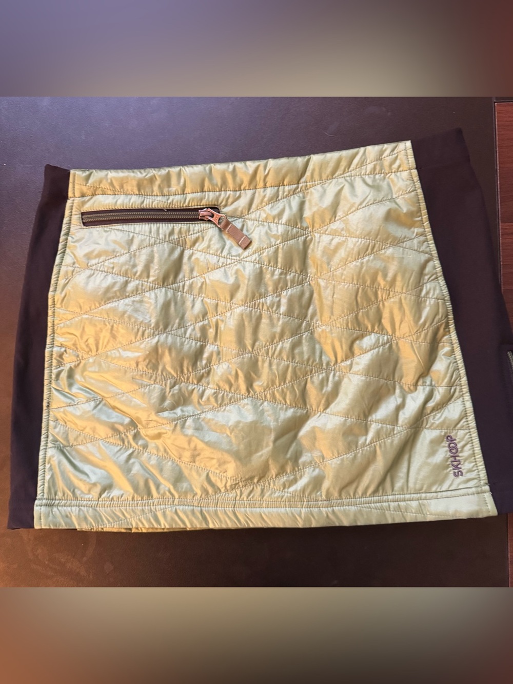 Quilted Green Active Skirt with Side Panels